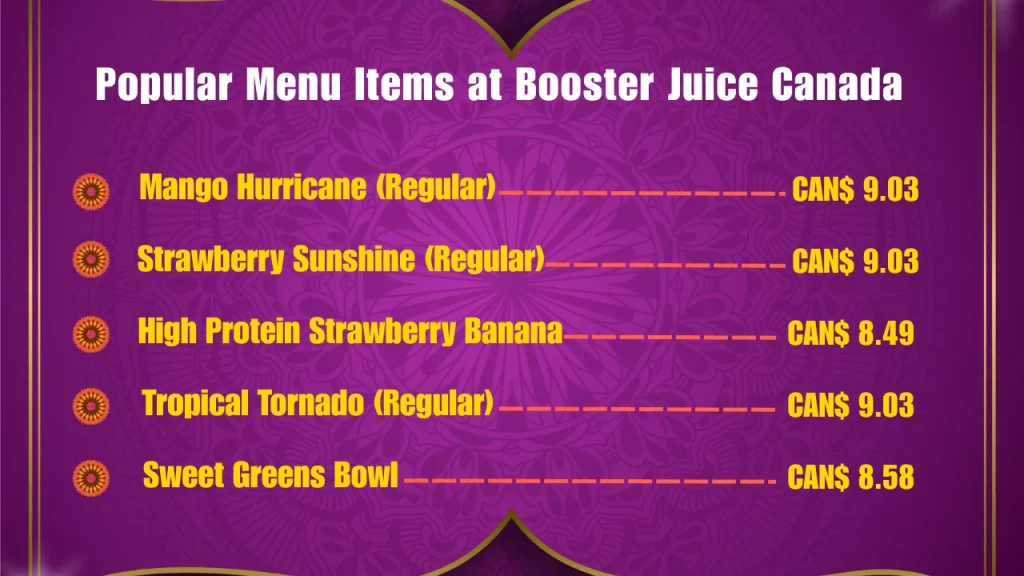 Booster Juice Menu Prices in Canada 2 Most Popular Menu Items at Booster Juice Canada