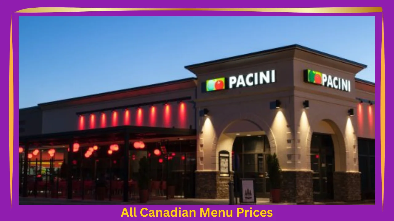 Pacini Menu With Prices In Canada