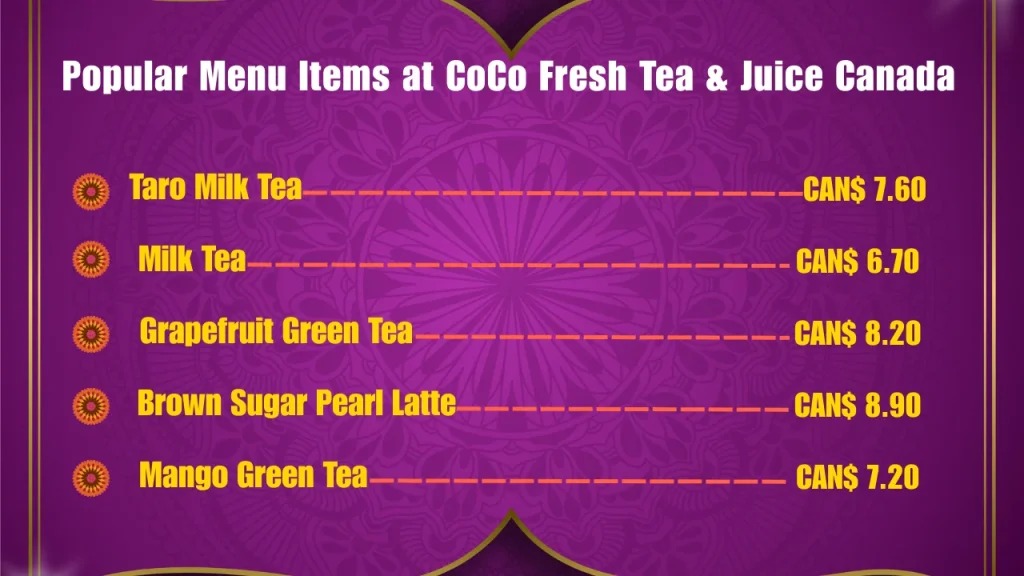 Coco Menu Prices In Canada 2 Popular Menu Items at CoCo Fresh Tea & Juice Canada