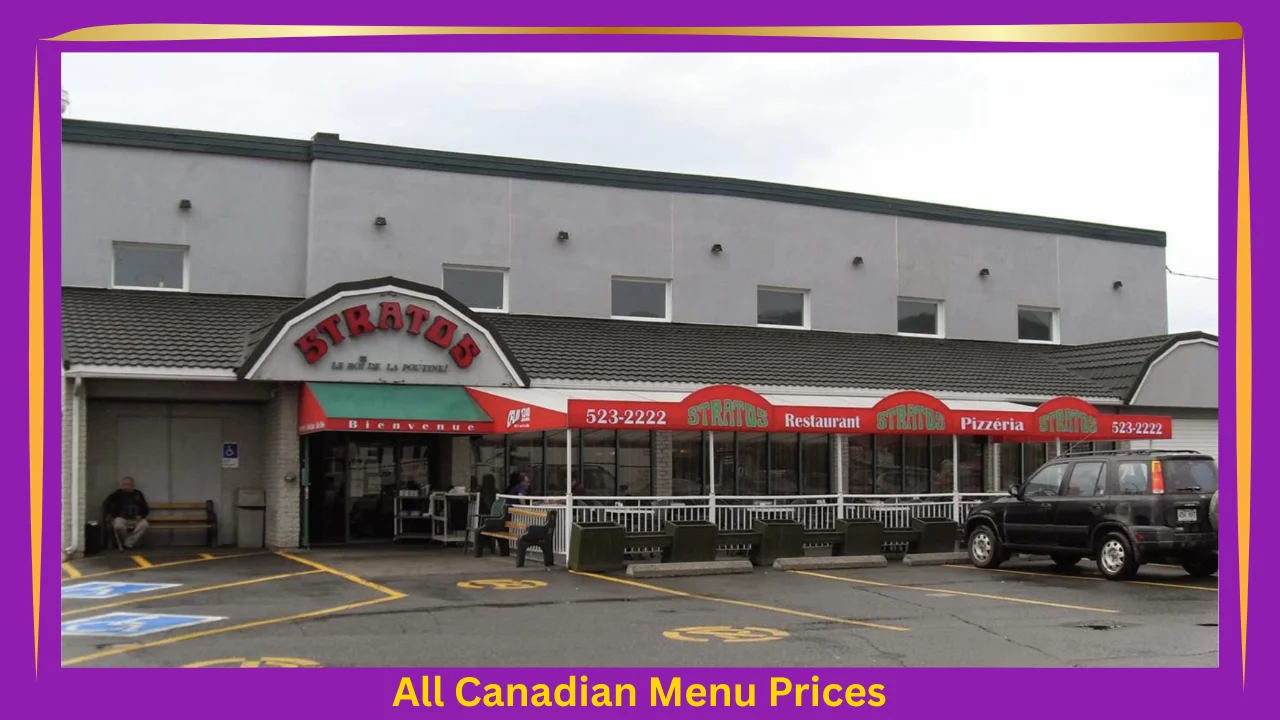 Stratos Pizzeria Menu With Prices In Canada