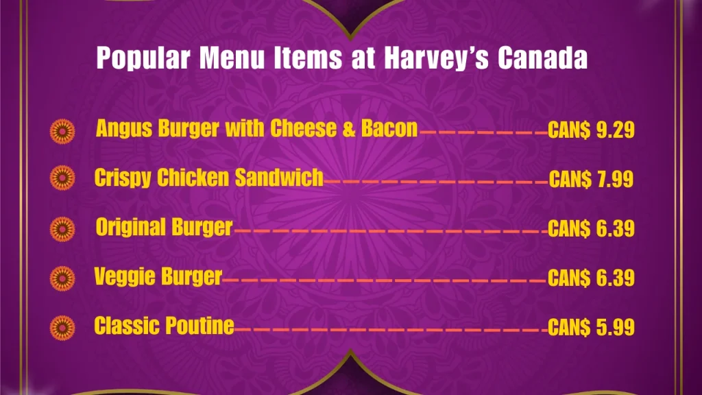 Harvey’s Menu Prices In Canada 2 Most Popular Menu Items at Harvey’s