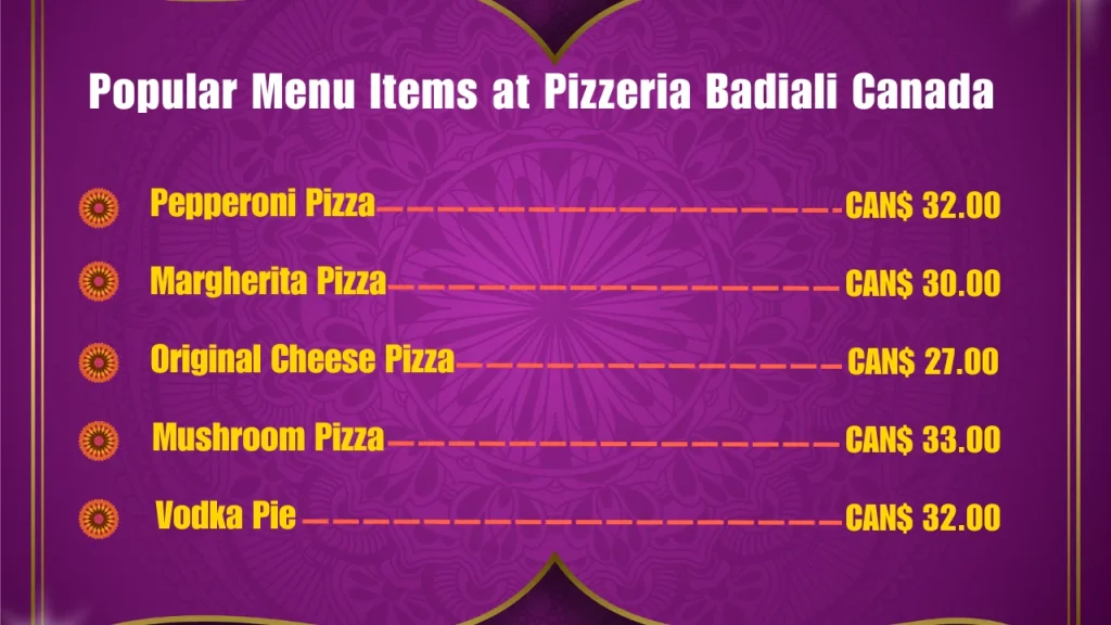 Pizzeria Badiali Menu Prices In Canada 2 Most Popular Menu Items at Pizzeria Badiali