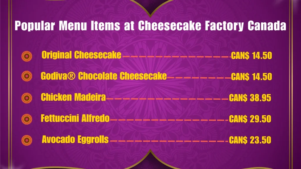 The Cheesecake Factory Menu Prices In Canada 2 Most Popular Menu Items of The Cheesecake Factory