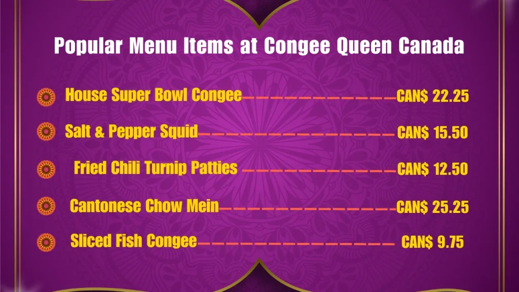 Popular Menu Items at Congee Queen Canada