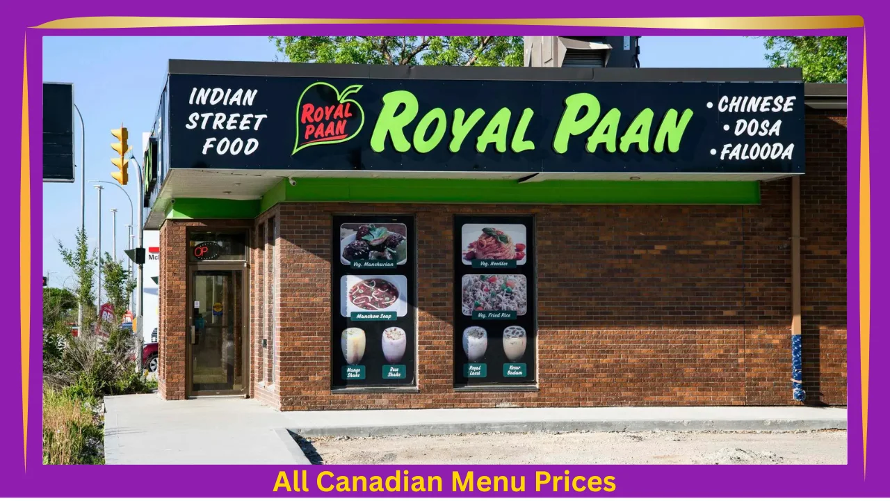 Royal Paan Menu With Prices In Canada