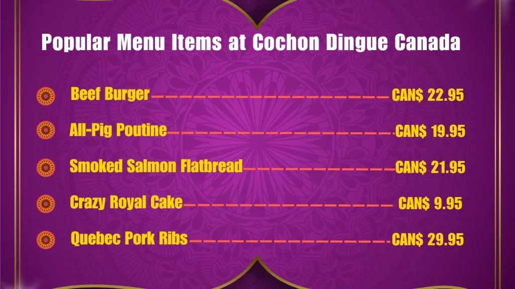 Cochon Dingue Menu Prices In Canada 2 Most Popular Menu Items at Cochon Dingue