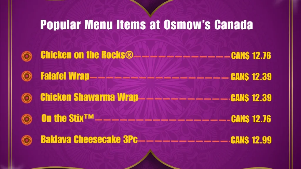 Osmow’s Shawarma Menu Prices in Canada 2 Most Popular Menu Items at Osmow’s in Canada