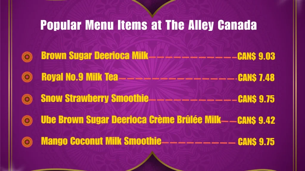 The Alley Menu Prices In Canada 2 Most Popular The Alley Menu Items in Canada