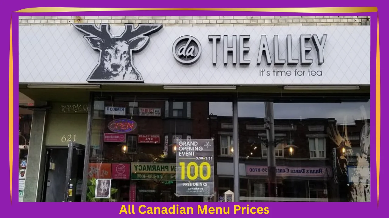 The Alley Menu Prices In Canada 1 The Alley Menu With Prices In Canada