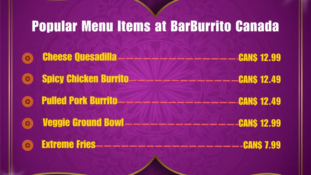 BarBurrito Menu Prices In Canada 2 Most Popular BarBurrito Menu Items in Canada