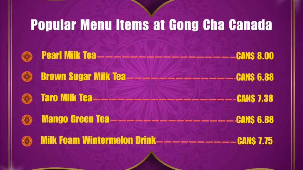 Gong Cha Menu Prices In Canada 2 Most Popular Gong Cha Menu Items in Canada