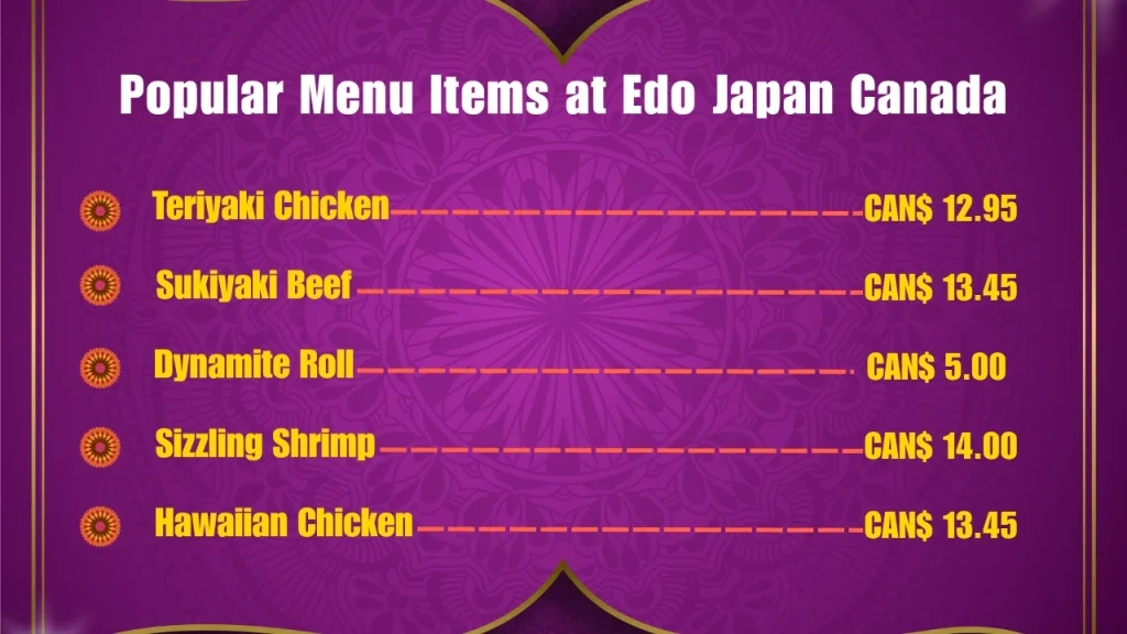 Edo Japan Menu Prices In Canada 2 Most Popular Menu Items at Edo Japan in Canada