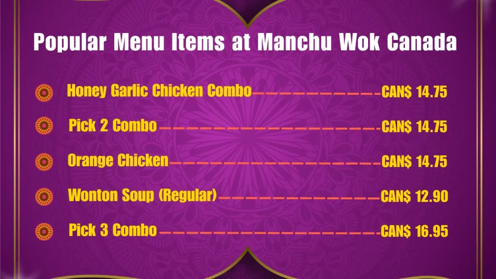 Manchu Wok Menu Prices In Canada 2 Most Popular Menu Items at Manchu Wok in Canada